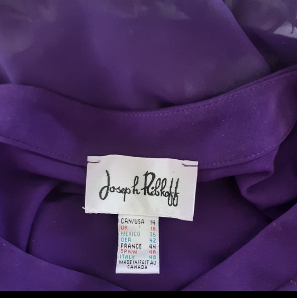 Joseph Ribkoff deep purple batwing sleeve blouse - Picture 6 of 6